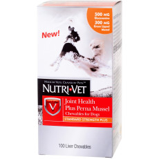 Nutri-Vet Hip and Joint Health Plus Chewables for Dogs 葡萄醣胺 + 青口素 100 Count